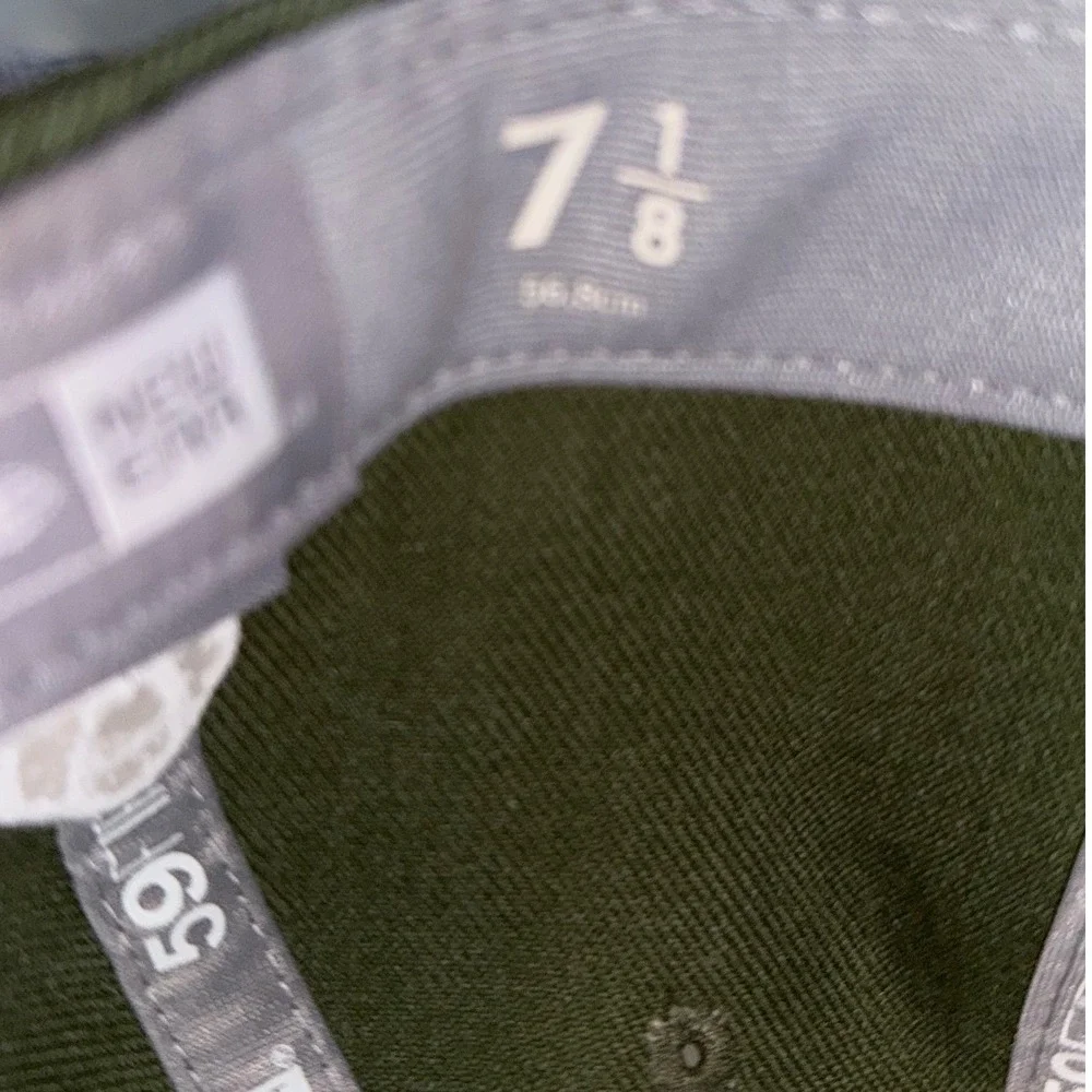 New Era 59FIFTY NFL Saints Olive Green Black Fitted Hat Size 7 1/8‎